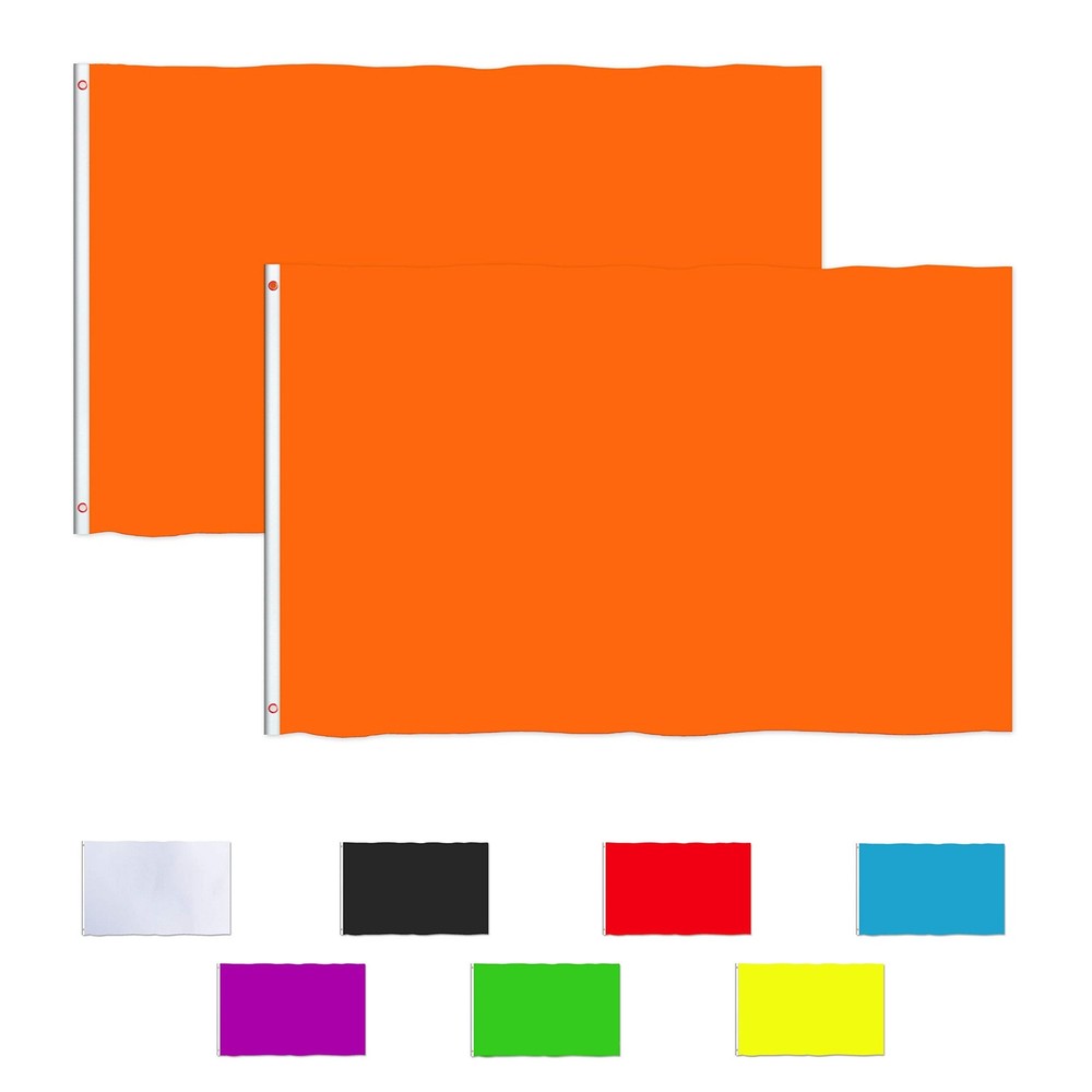 Consummate Solid Orange Flag 3x5 Foot Plain Orange Flags Banner Polyester wit...