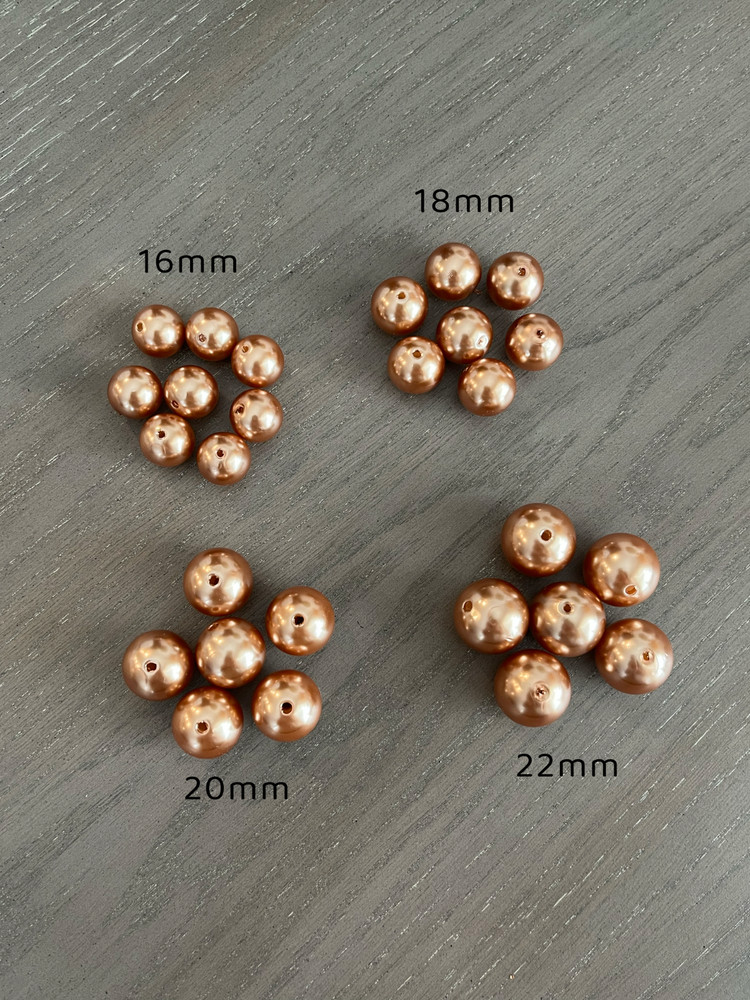 GOLD Solid Plastic Round PEARLS With hole through it Choose Size & Amount