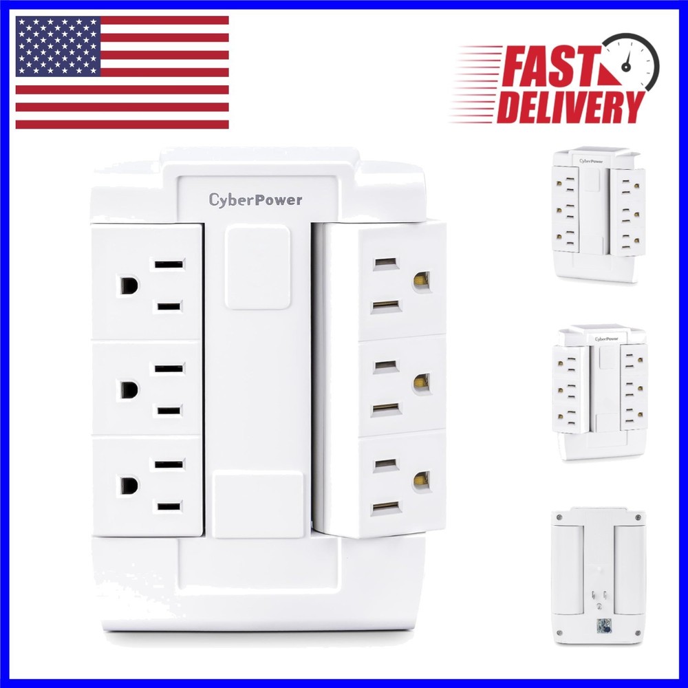 White 6 Outlet Swivel Wall Tap - Efficient Solution for Everyday Power Needs