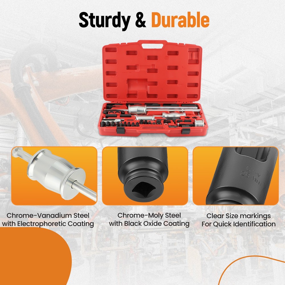 Auto Truck Diesel Injector Extractor Slide Hammer Puller Full Tools Set