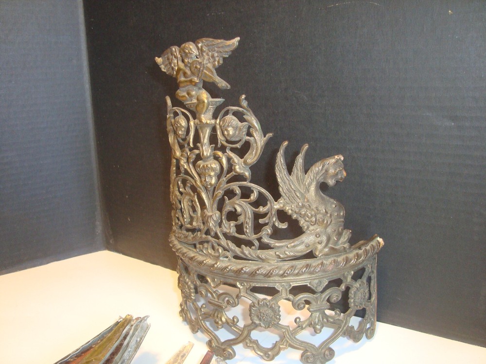 Antique Victorian Brass Wall Sconce Needs Work