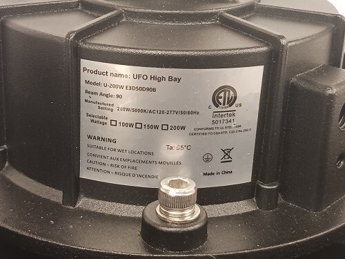 NEW U-200W E3D50D90B LED UFO High Bay Light – 200W
