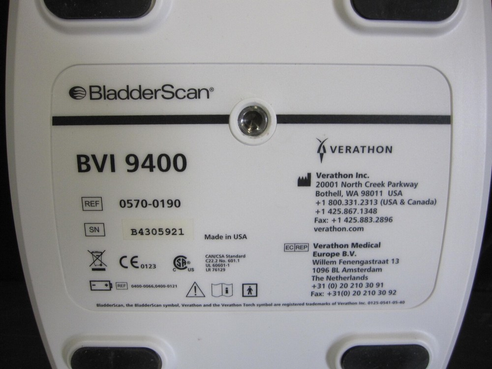 Verathon BVI9400 Bladder Scanner Console ONLY (Ref 0570-0190) ~ E