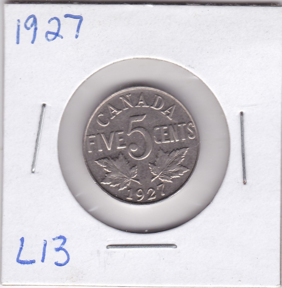 1927 Canada 5 Cents L13