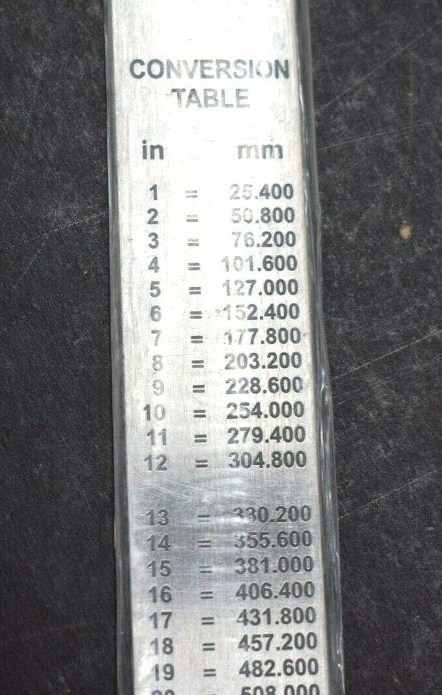 13 Pack MM Measuring Steel Ruler Caliper Gauge Micrometer Tool Conversion Table