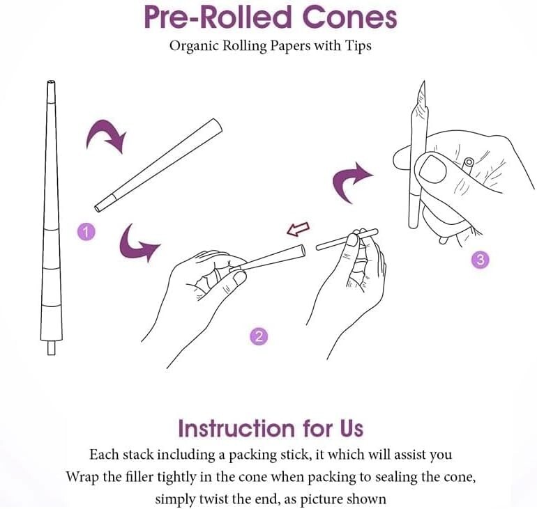 Kashmir Pre Rolled Cones 1 1/4 Size Smooth Organic Rolling Papers Cones - 200 Ct