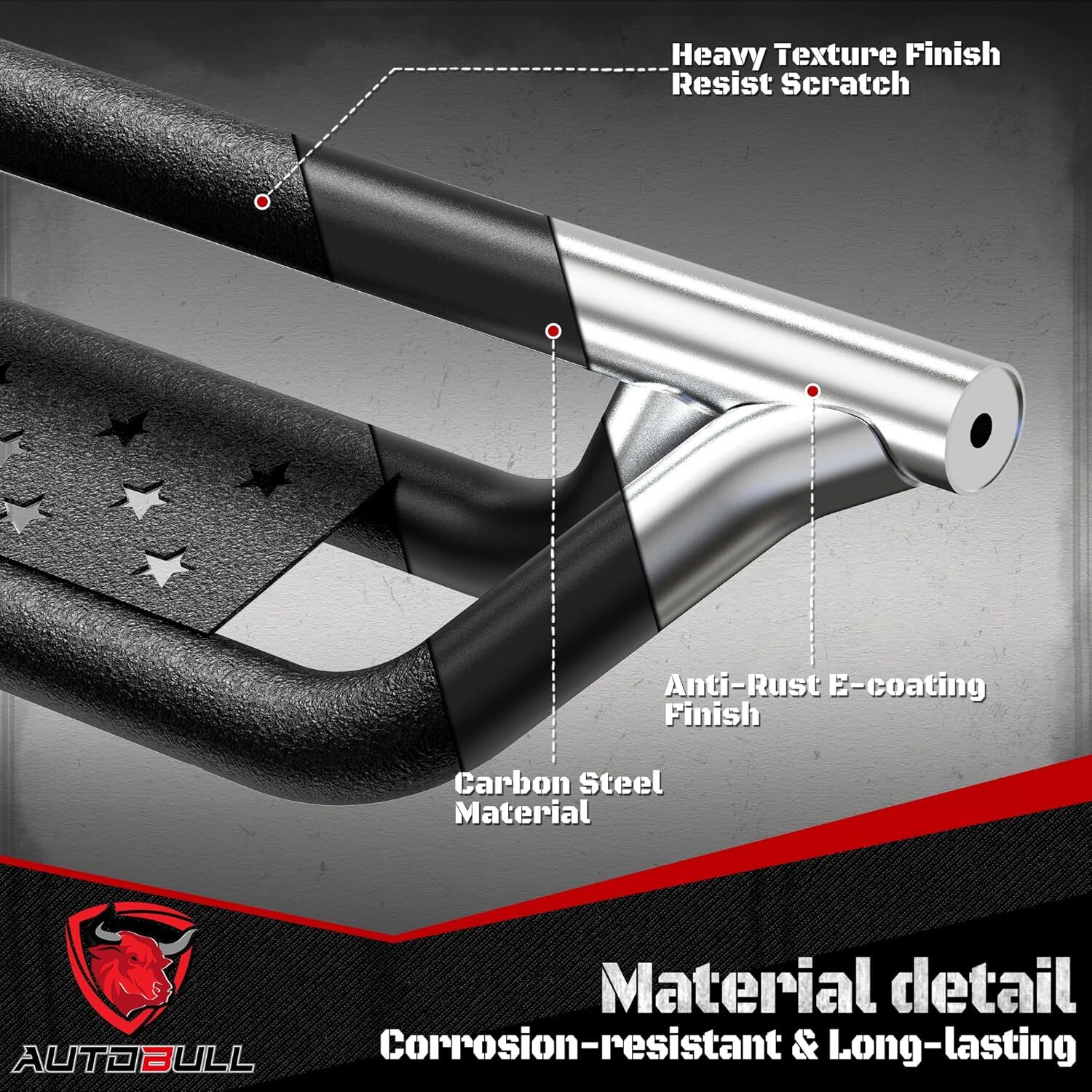 6" Drop Running Boards for 2007-2018 Jeep Wrangler JK 4 Door Side Step Nerf Bars