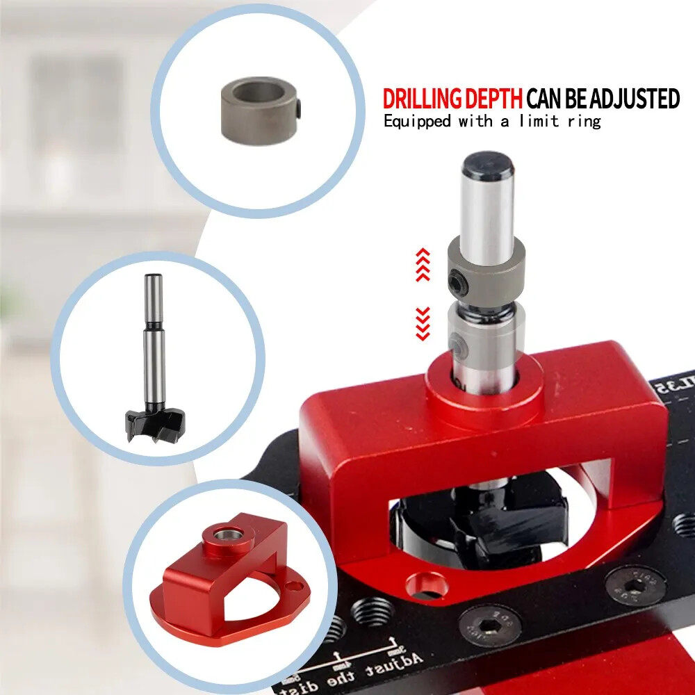 35mm Woodworking Concealed Hinge Jig Door Hinge Hole Drilling Guide Drill Bits