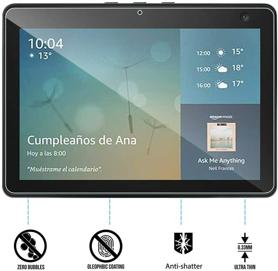 2PCS Glass Screen Protector for Amazon Echo Show 10 10.1"inch (3rd Generation)