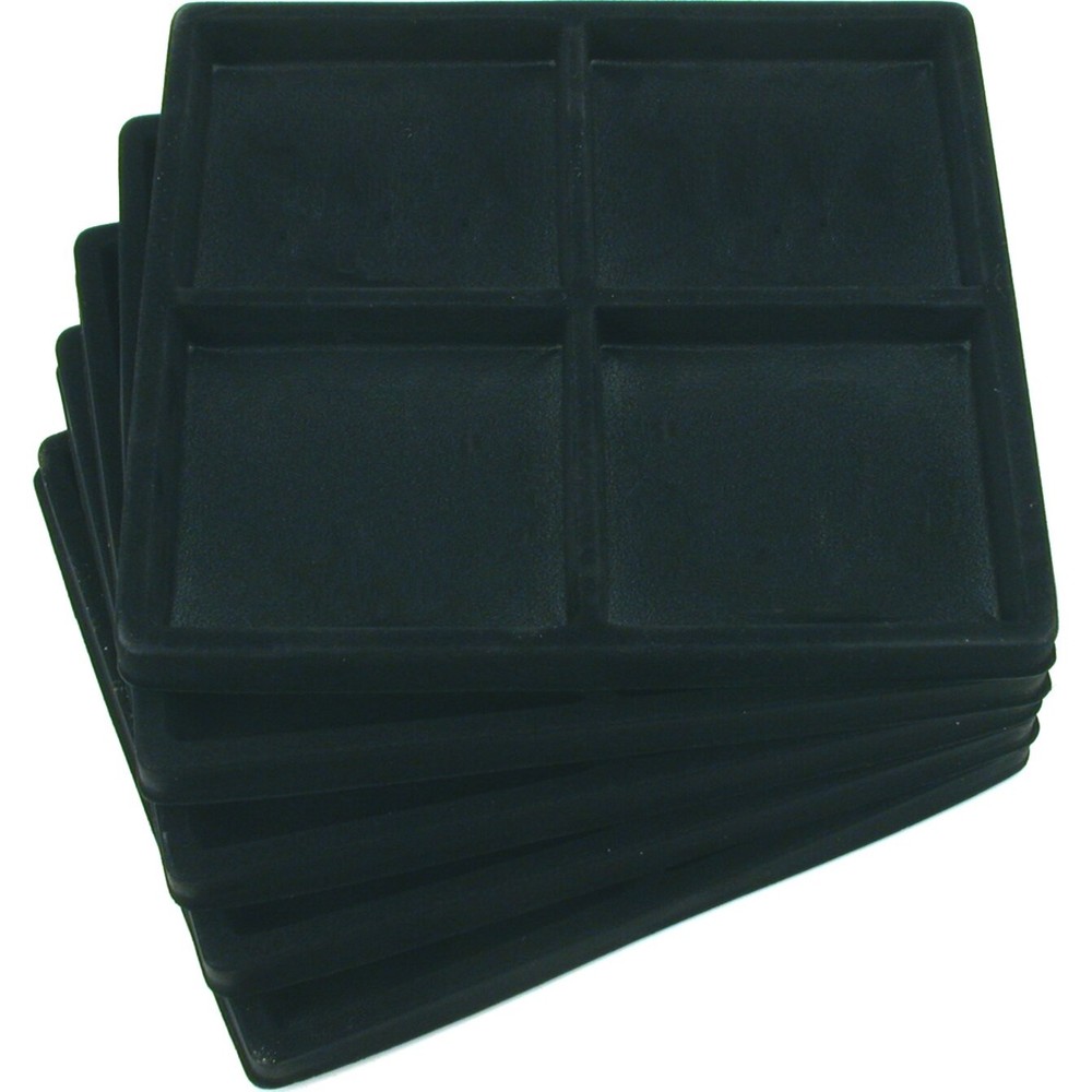 4 Compartment Display Tray Inserts Black 7 5/8" 5Pcs
