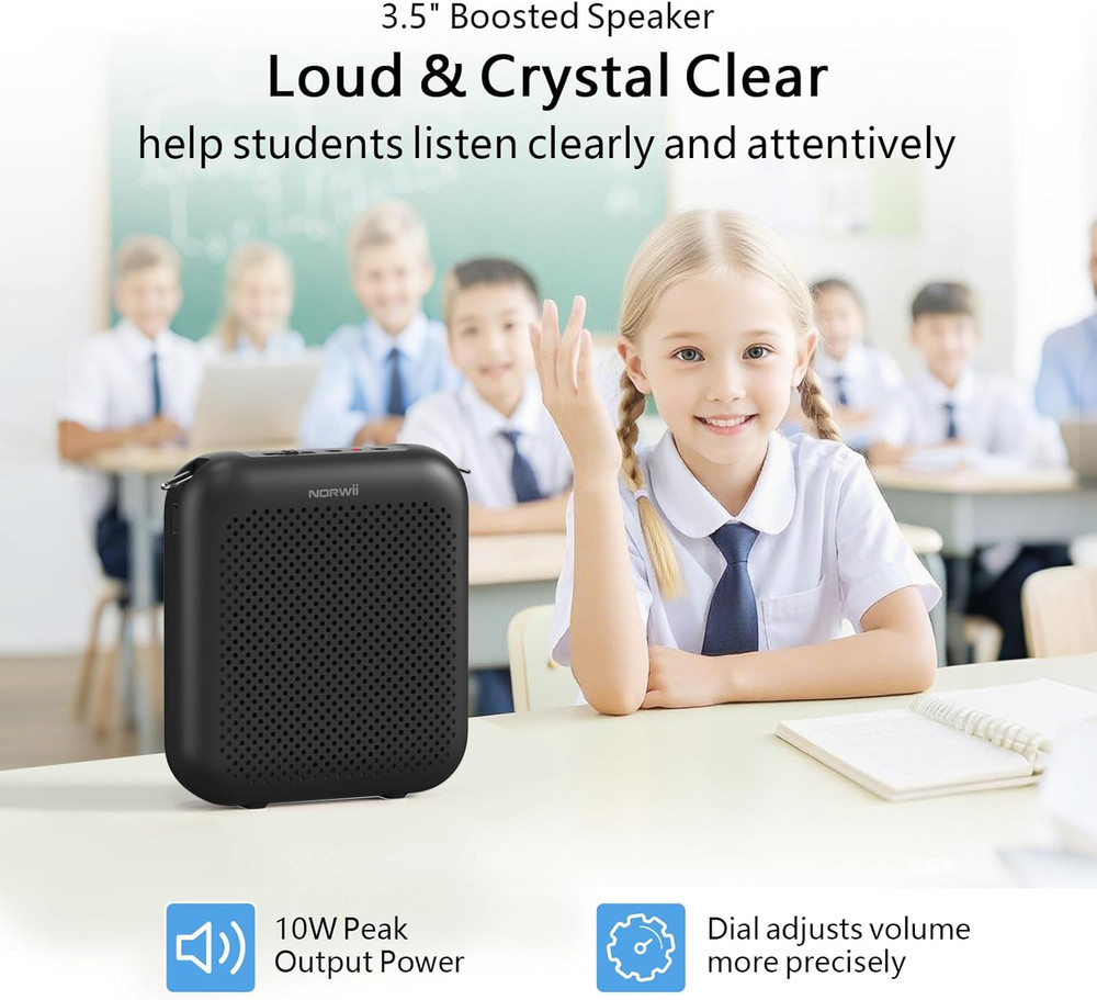 Norwii Bluetooth Voice Amplifier, Power Amplifiers, Portable Mini Wired Micropho