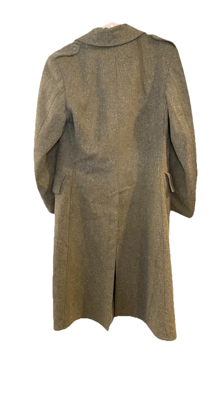 Vintage Swedish Naval Wool Overcoat Rappson Tan Brown Winter Coat 50s 60s