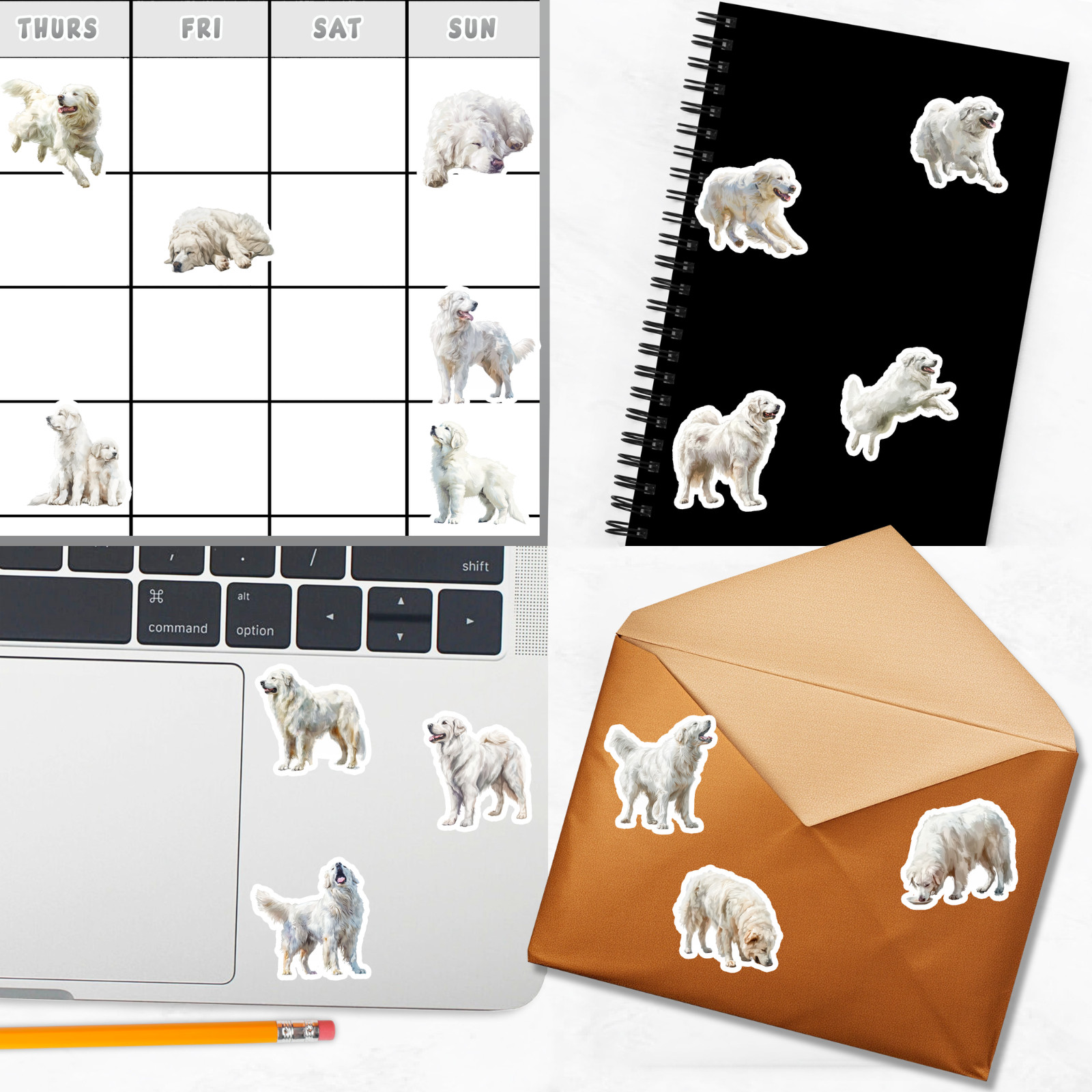Great Pyrenees Dog Stickers for Journals, Scrapbooks, Planners, Glossy, Matte