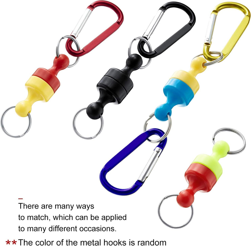 5 Pieces Magnetic Net Release Holder Net Release Clip Keychain Hook for Fly Fish