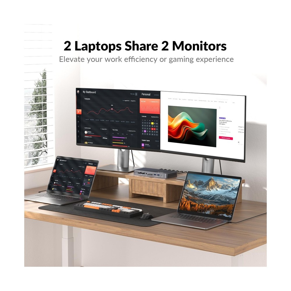 AV Access Docking Station KVM Switch 2 Monitors 2 Laptops, 4K HDMI KVM Switch...