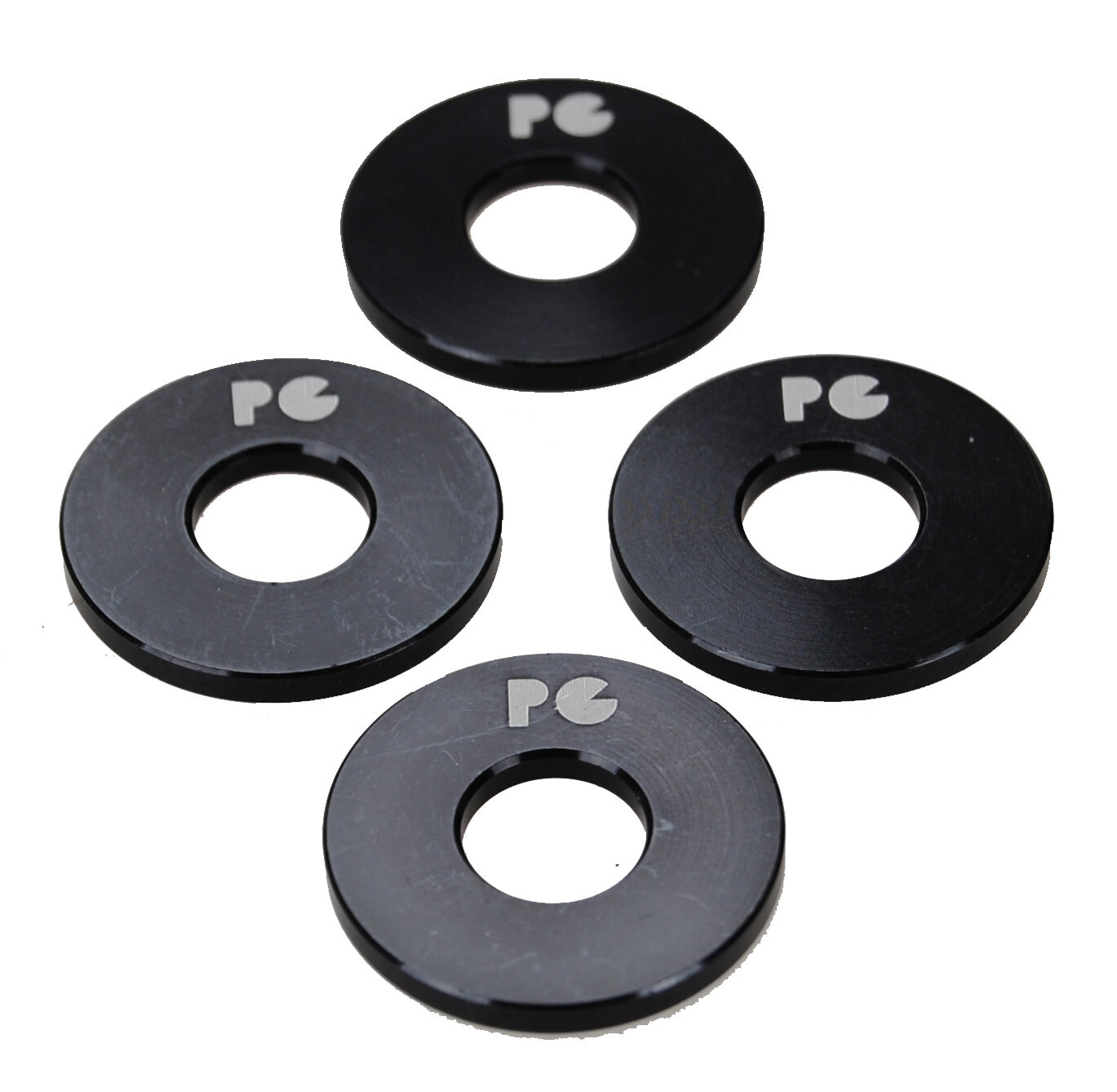 Porkchop BMX ALUMINUM Bicycle Axle Washers for 3/8" axles - BLACK (SET OF 4)