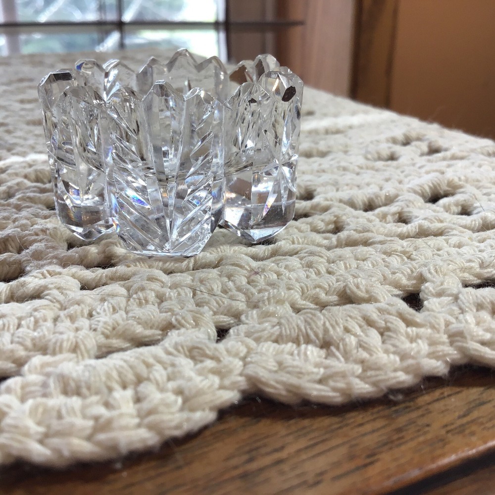 12 antique crystal open salts