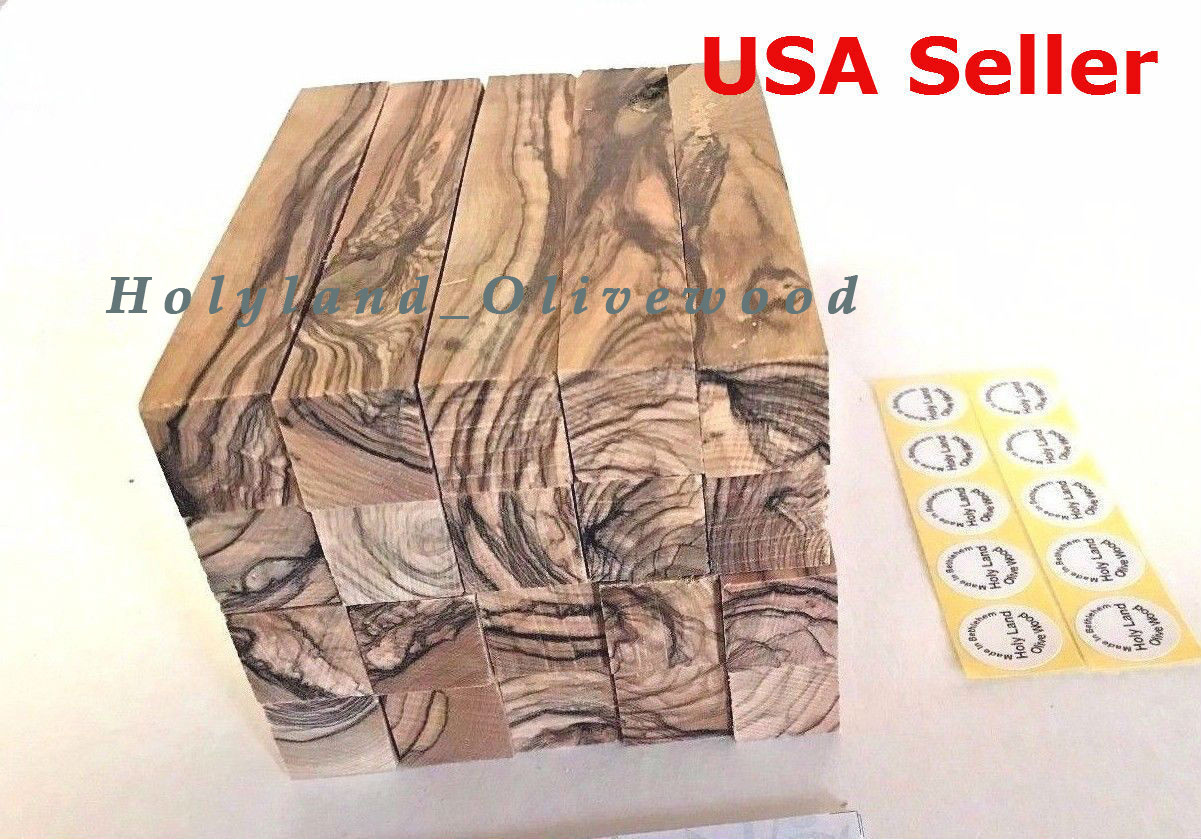 10 ~PREMIUM QUALITY~ BETHLEHEM /HOLY LAND~FIGURED~ Olive Wood Pen Turning Blanks