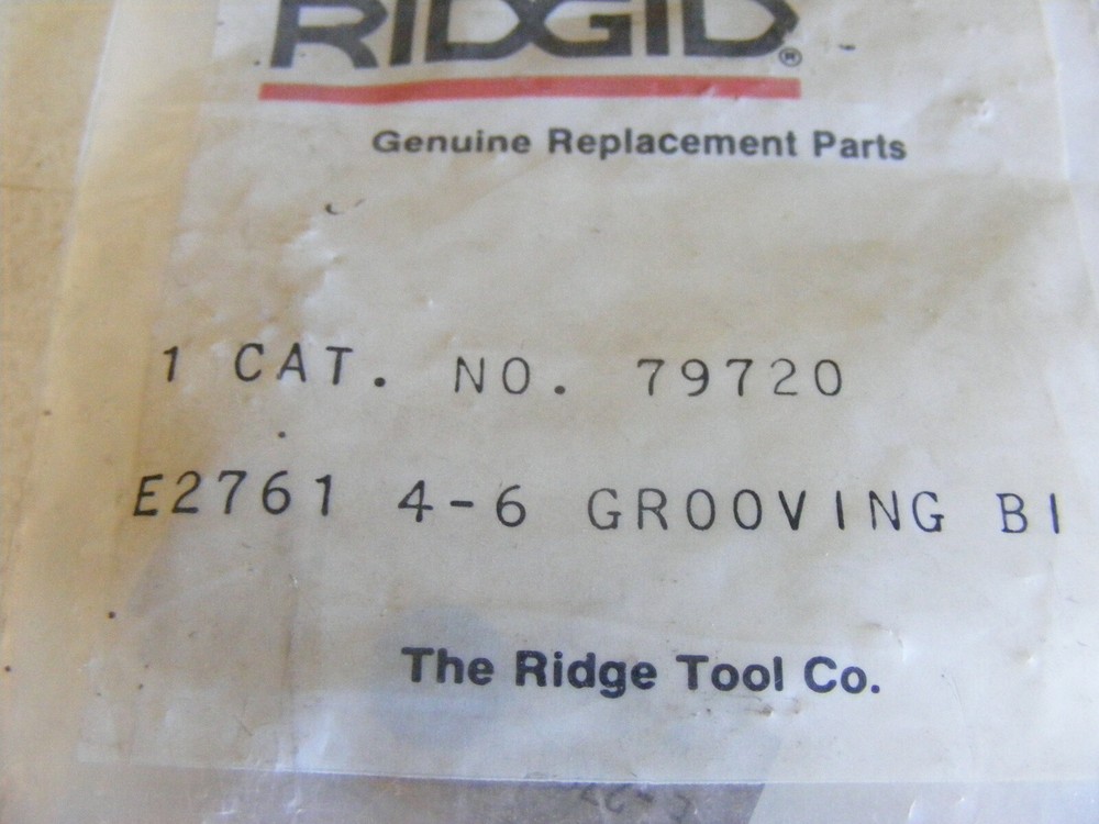 Ridgid 79720 E2761 4-6 Grooving Bit NOS