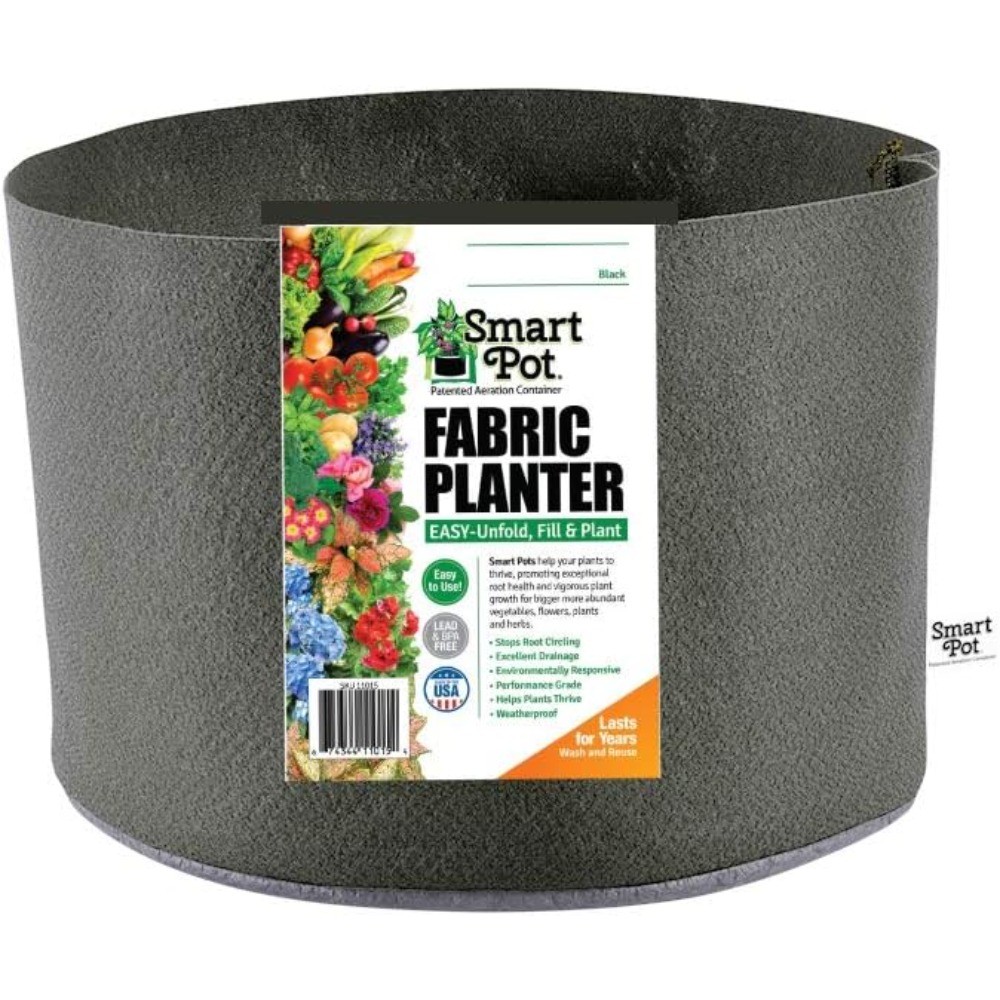1-Gallon Smart Pot Soft-Sided Container, Black