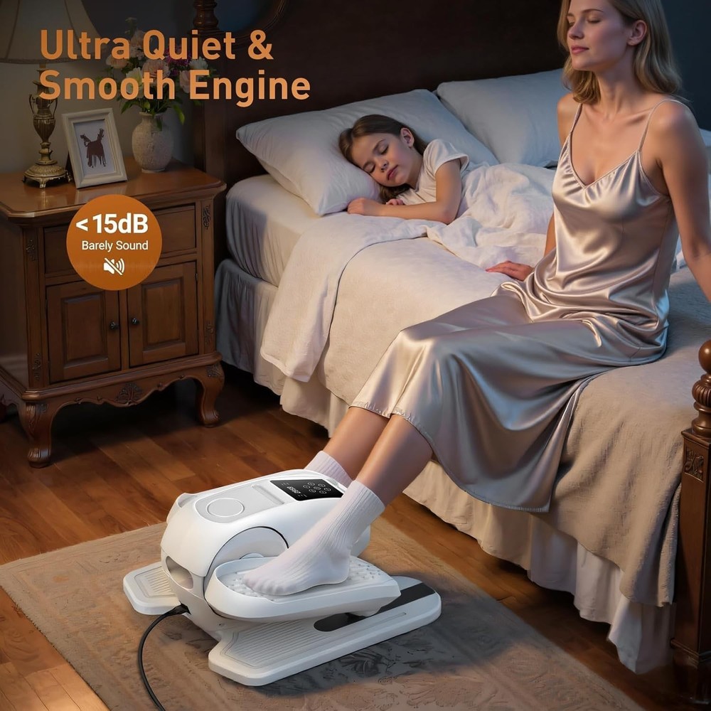 Under Desk Elliptical Exercise Machine 12 Speeds Leg Exerciser While Sitting