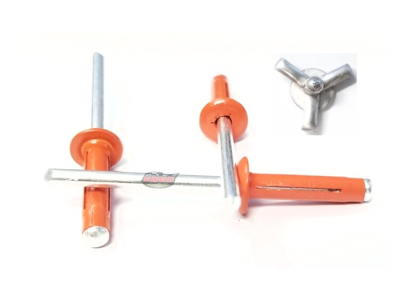 Orange 3/16" Small Head Tri-Fold Exploding Aluminum Mandrel Pop Rivets 250 pack