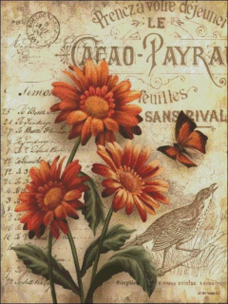 Chart Needlework DIY Counted Cross Stitch Patterns - Beauty in Bloom