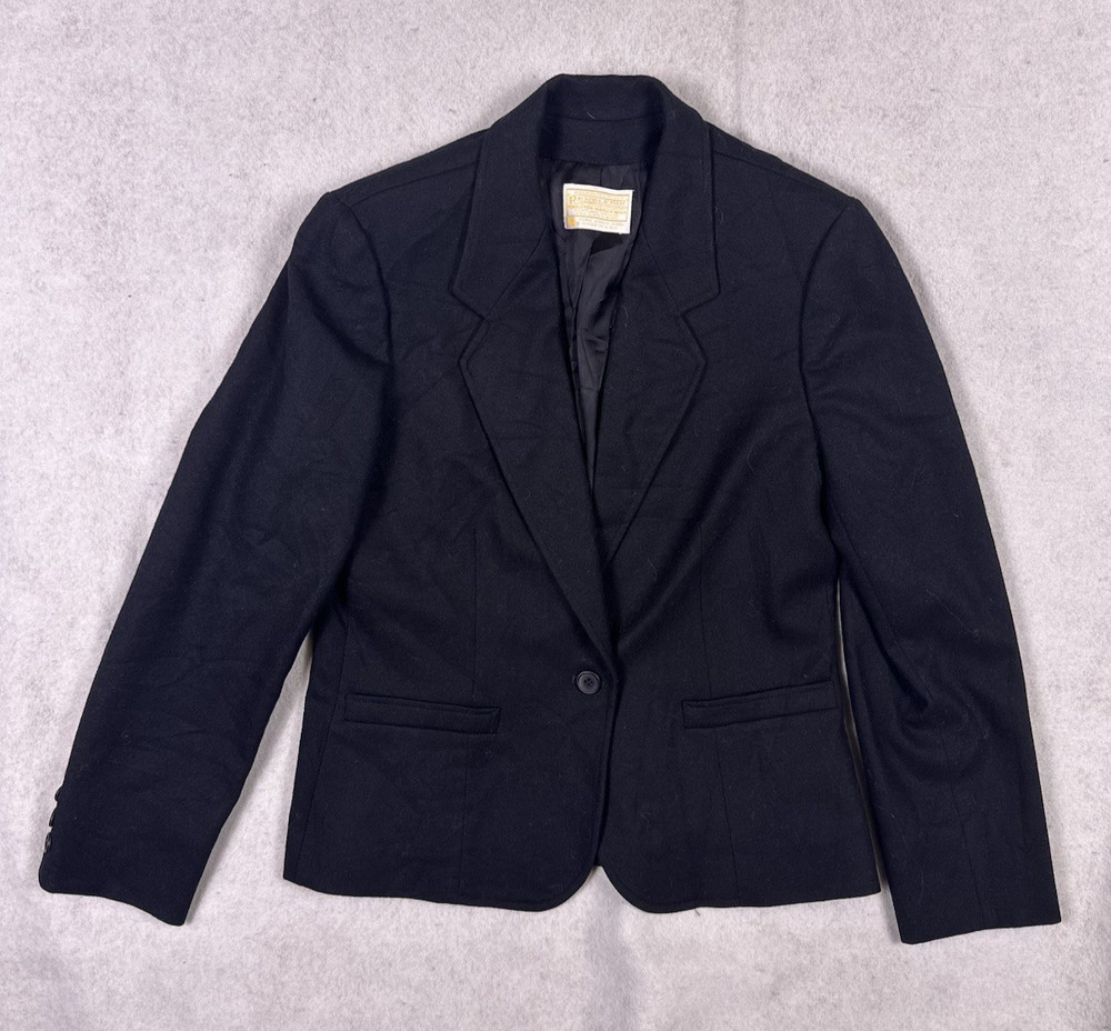 Pendleton Navy Blue Blazer Pure Virgin Wool Size 10