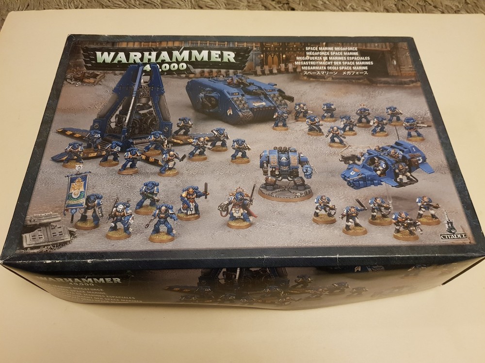 Warhammer 40,000 40K Space Marine Megaforce EMPTY BOX ONLY + Some Model Sheets