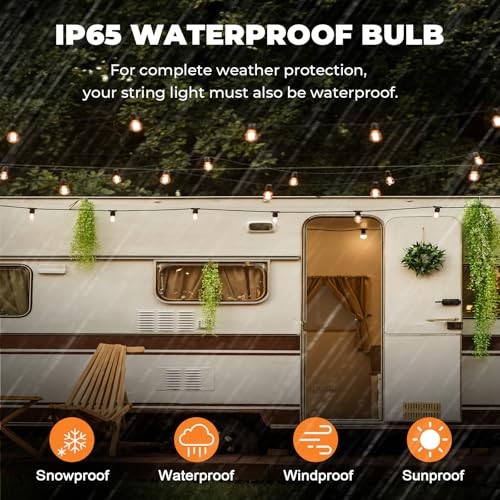 LED G40 Replacement Bulbs for String Lights, Shatterproof 50 Pack Warm White