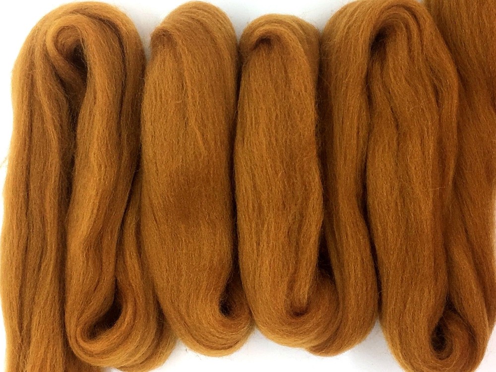 Merino Wool Top Roving Cinnamon Spice Brown