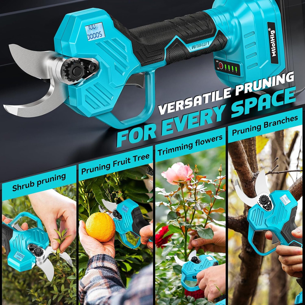Cordless Electric Pruning Shears: 1.5-2 Inch Portable Pruning Shears Compatible
