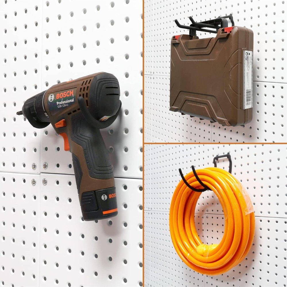 Versatile Non-Slip Pegboard Utility Hooks - 24PC Set for Tools & Equipment
