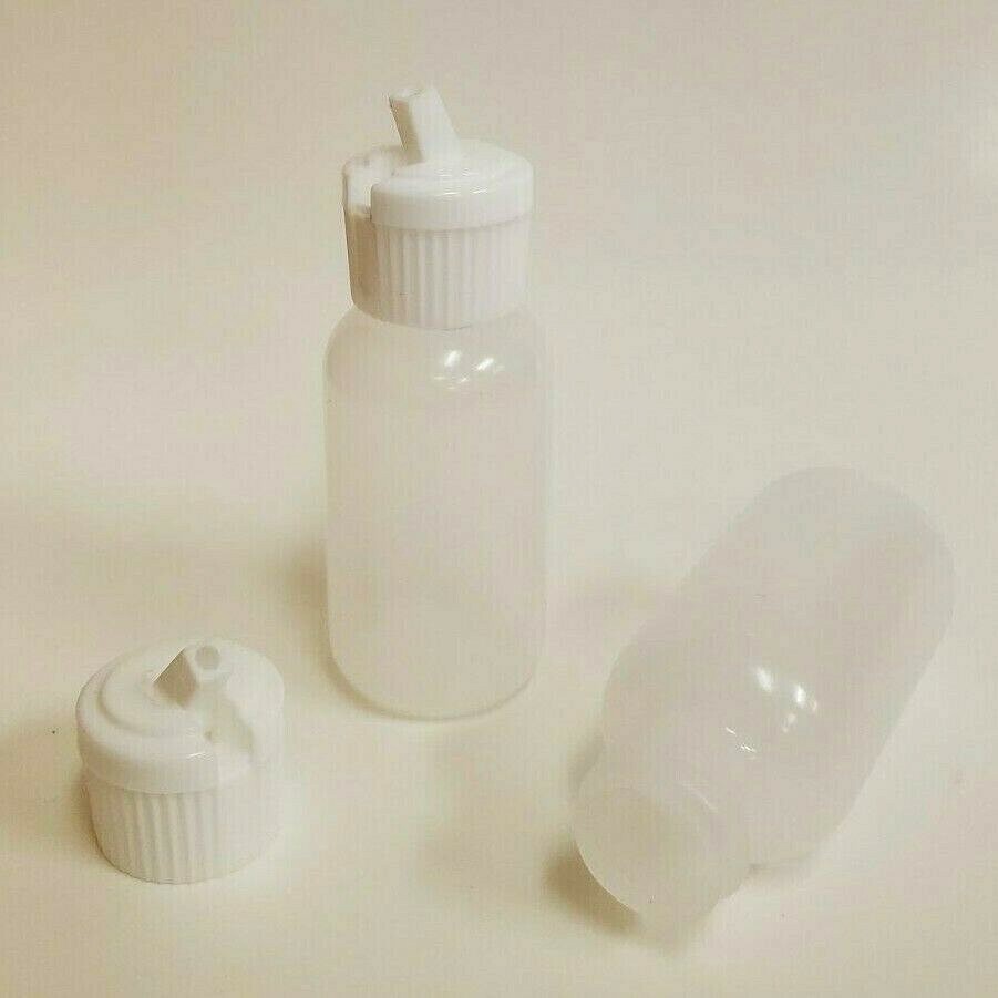 30 pack of 1oz (30mL) Plastic Boston Round Squeeze Bottles with Flip Tops