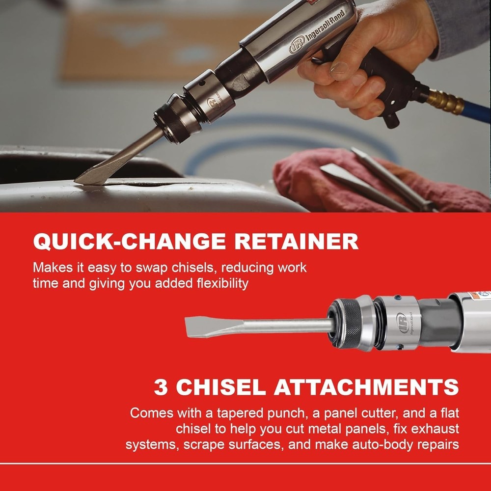 Durable Air Hammer Tool with 3 Chisel Attachments
