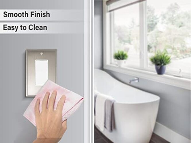 Soft Modern Decorative Wall Plate Switch Plate Outlet Single Decorator 2PK