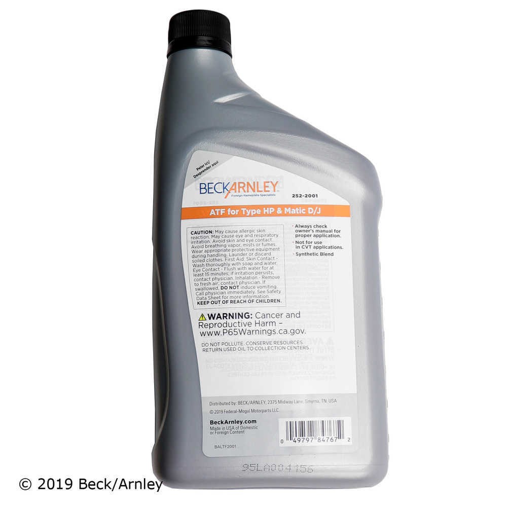 Automatic Transmission Fluid-Auto Trans Fluid Beck/Arnley 252-2001