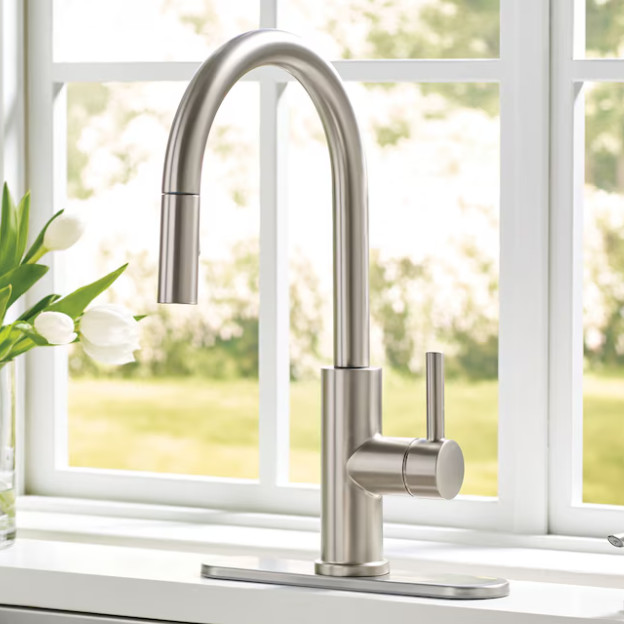 allen + roth Harlow Simplefit Single Handle Deck-mount Pull-down Kitchen Faucet