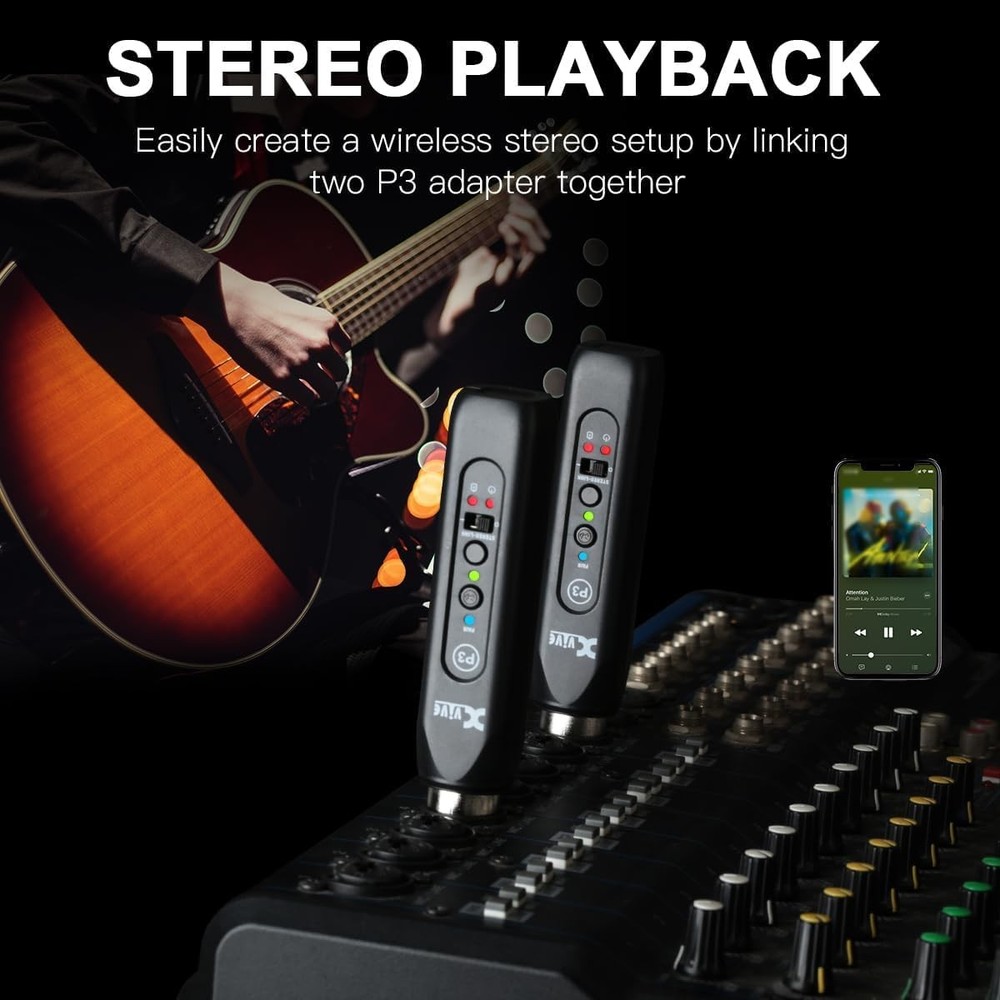 P3 Bluetooth XLR Receiver for Audio Mixer, Active PA, DJ Systems