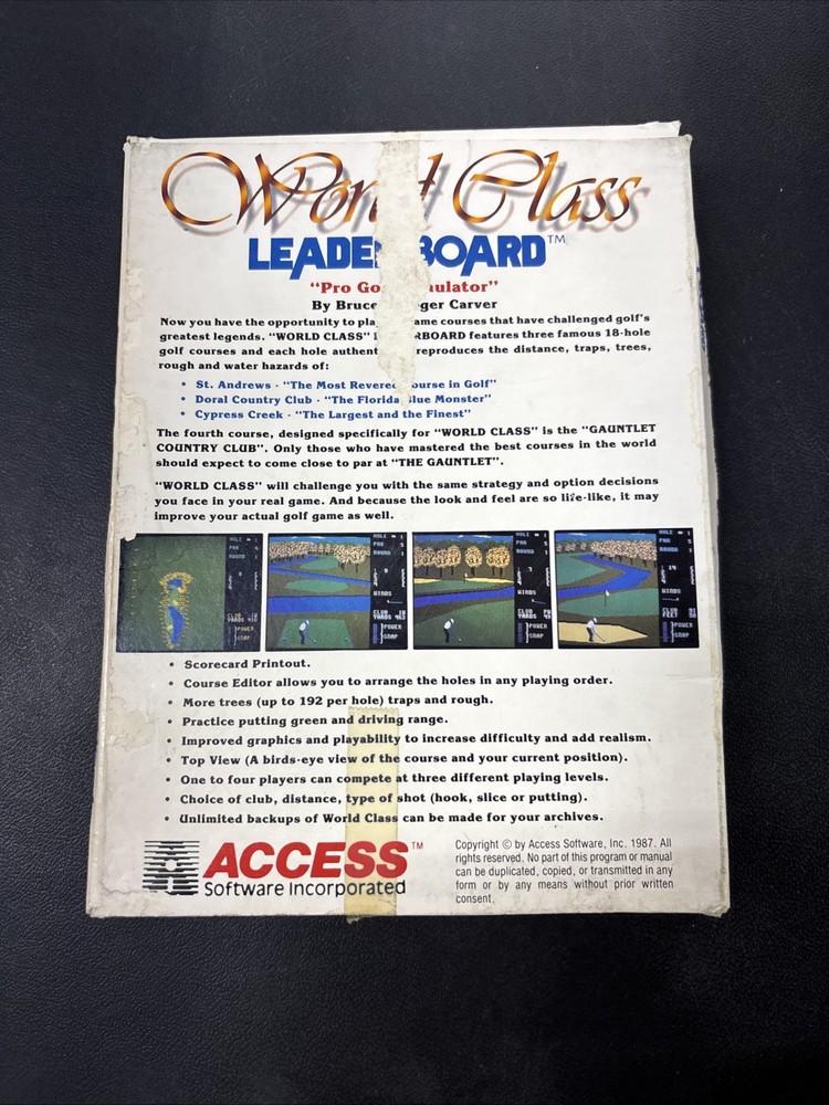 World Class Leader Board Pro Golf Simulator - Commodore 64 Floppy disk Game