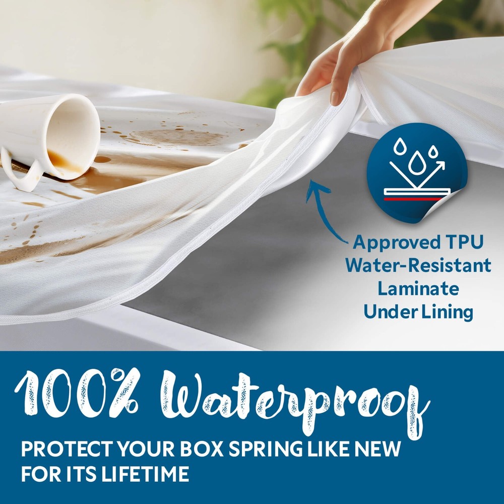 Guardmax Waterproof Box Spring Protector Encasement with Zipper