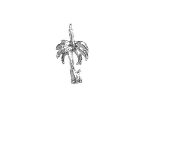 Tiny Palm Charm Pendant .925 Sterling Silver