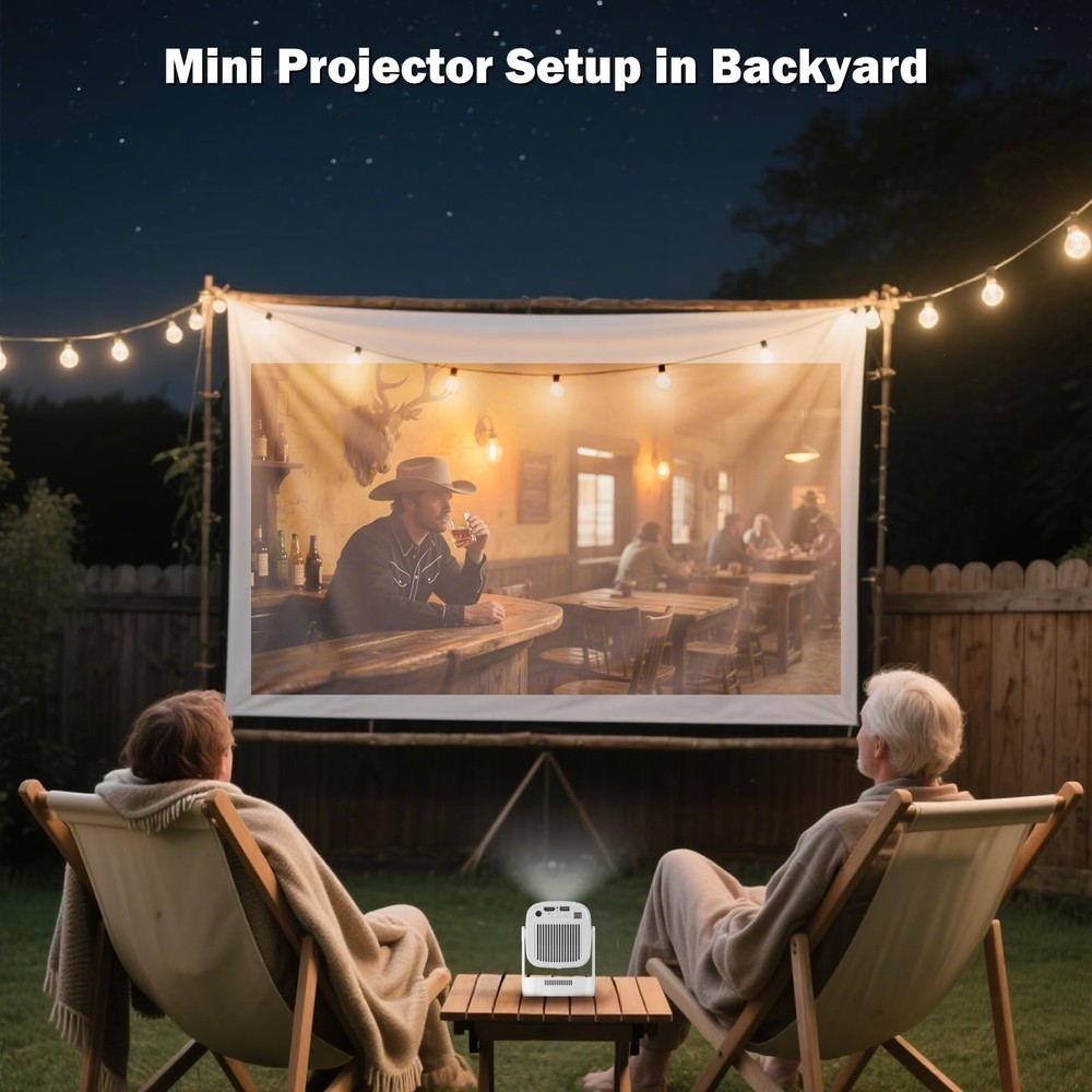 Mini Projector with Wifi and Bluetooth, 260 Ansi Portable Moive Projector Out...