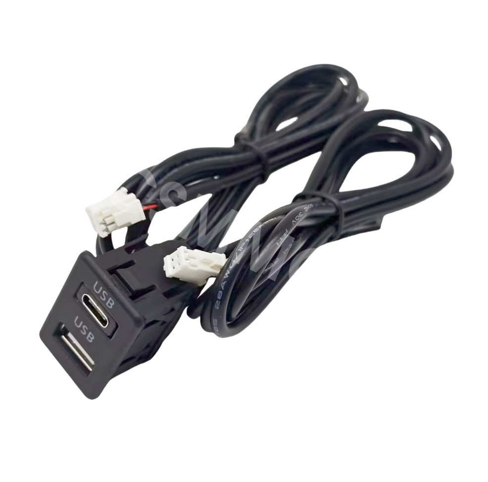 Dual USB Port Panel Charger Socket Extension Adapter For Car Android Navigation
