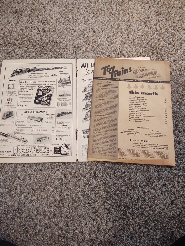 TOY TRAINS Magazine 1952 December
