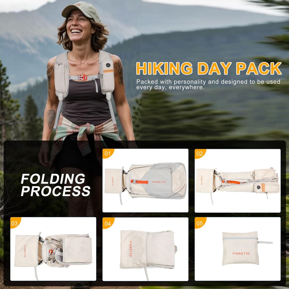 10L Hiking Backpack for Women Men Mini Packable Backpack Lightweight Small Da...