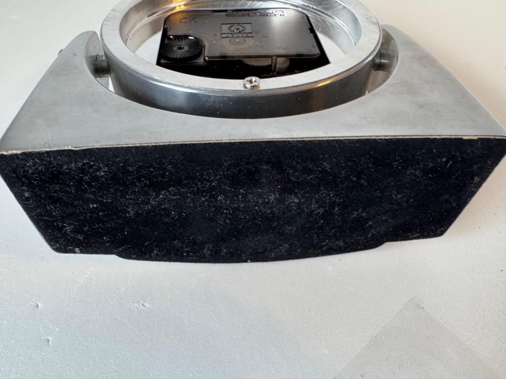 Pottery Barn Chrome Table Clock Tested, Works Great