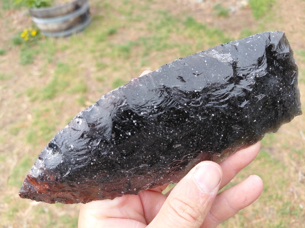 Two 7 Inch Obsidian Blades. Flintknapping, Arrowheads