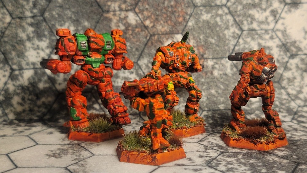 Battletech Savanah Camo Custom Painted Lance