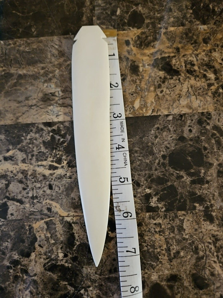 ENGRAVED EAGLE THUNDERBIRD WATER BUFFALO BONE SPEAR POINT 7+" POWWOW RENDEZVOUS